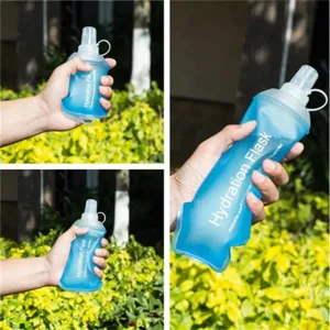 Compact Blue TPU Soft Flask for Active Hydration