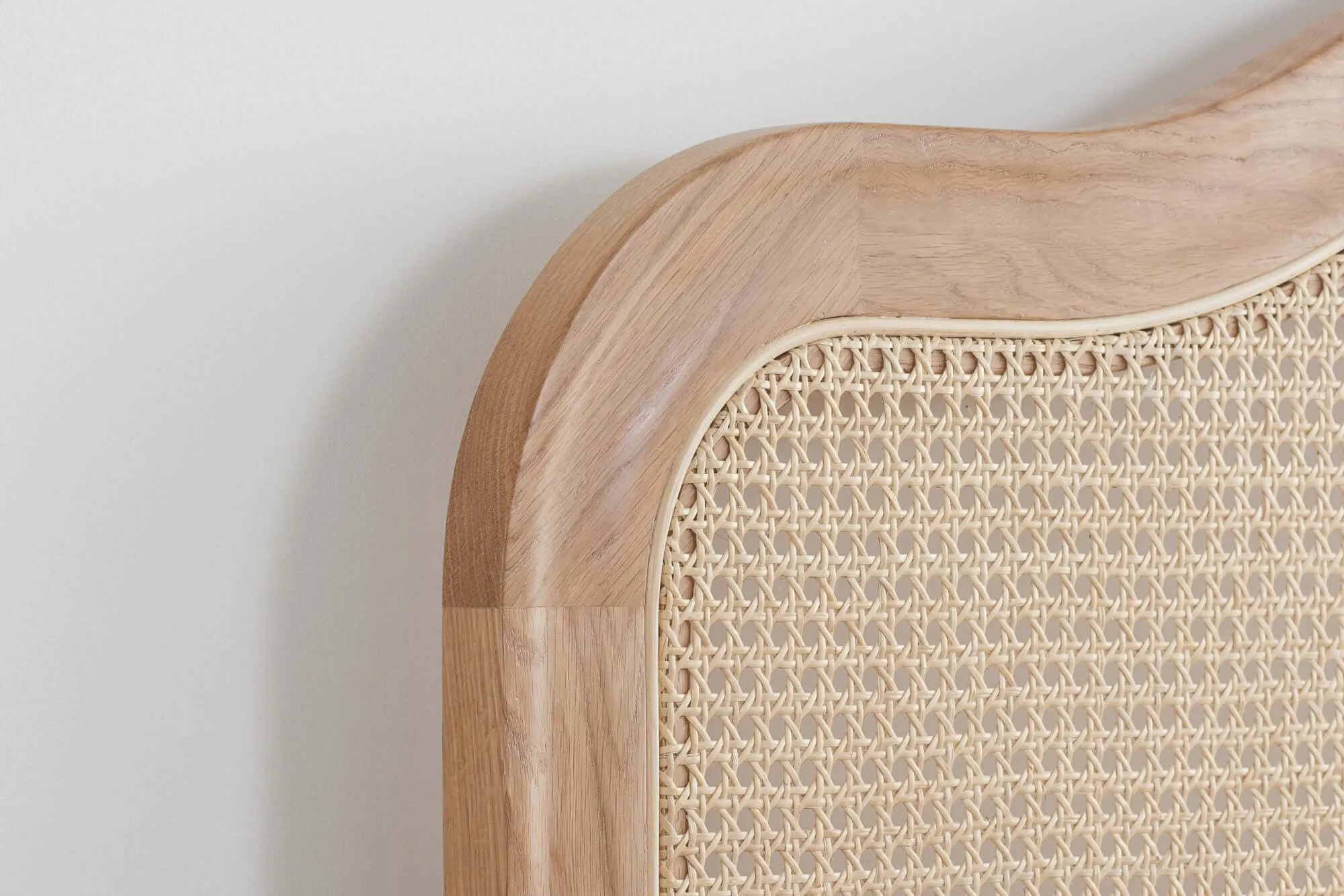 Double Rattan Bed - Leonie Oak Wood Bed Frame