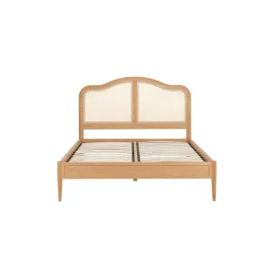 Double Rattan Bed - Leonie Oak Wood Bed Frame