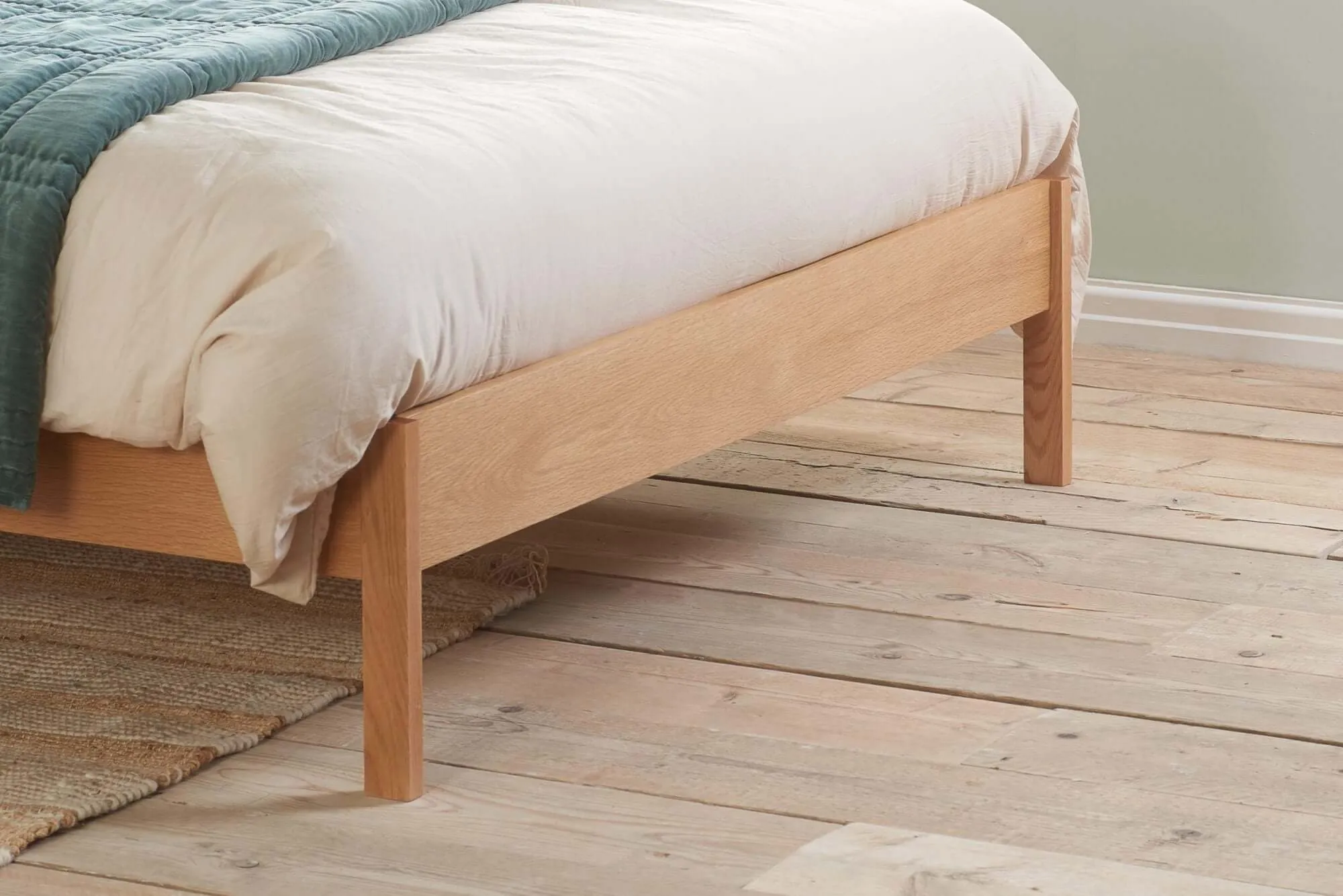 Double Rattan Bed - Margot Oak Wood Bed Frame