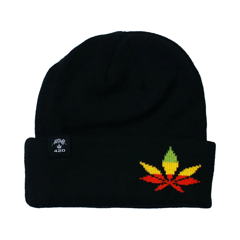 Hemp Leaf Knit Pocket Beanie - Choose Your Style - 1 Per Pack