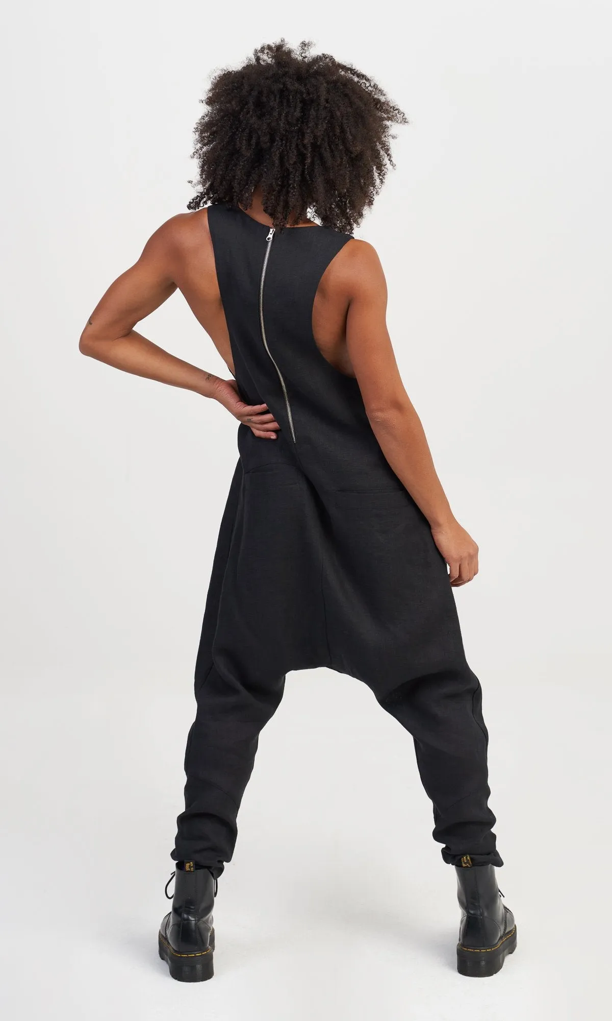 Linen Drop Crotch Jumpsuit