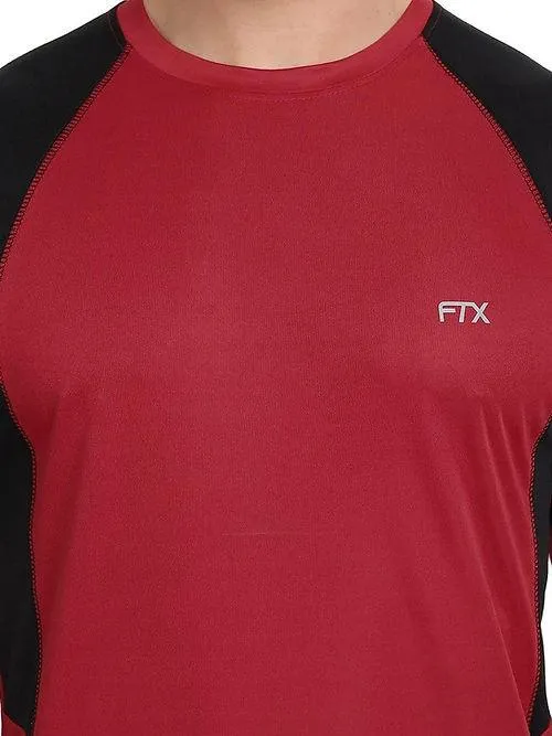 Men's Bi-Color  Dri-FIT Workout T-Shirts (Black/ Red)