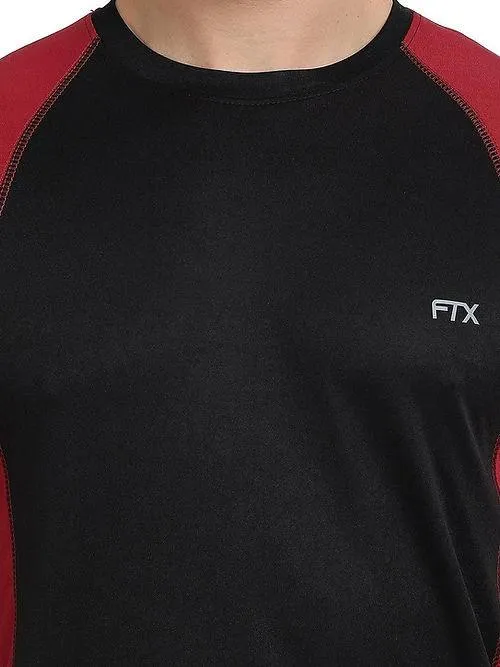Men's Bi-Color  Dri-FIT Workout T-Shirts (Black/ Red)