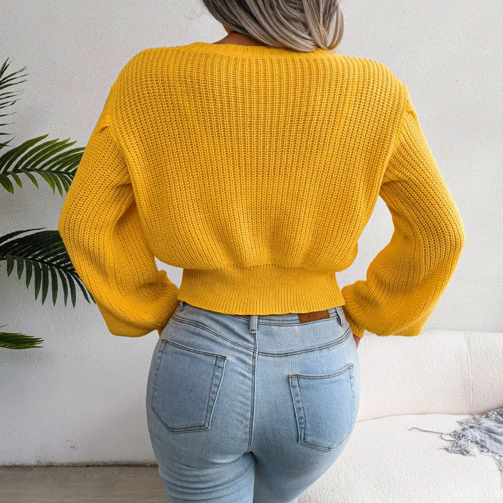 Ryder - Yellow Braided Knit Top
