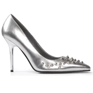 Silver Studded Pointy Toe Pump