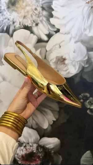 SLING BACK POINTY TOE FLATS