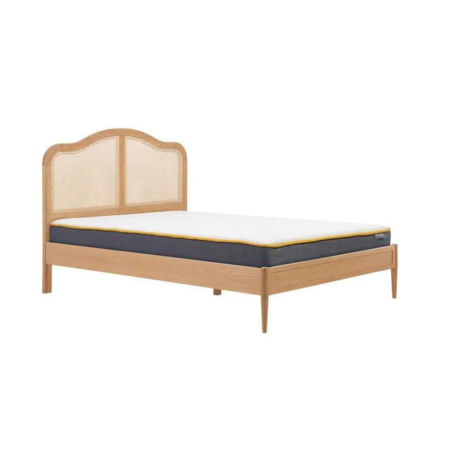 Super King Rattan Bed - Leonie Oak Wood Bed Frame