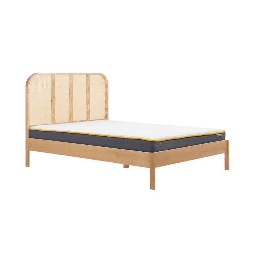 Super King Rattan Bed - Margot Oak Wood Bed Frame