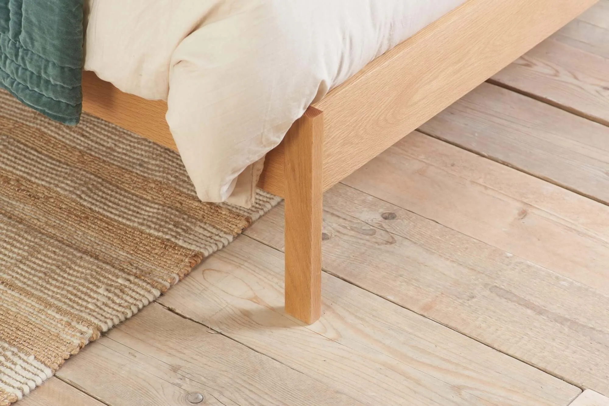 Super King Rattan Bed - Margot Oak Wood Bed Frame