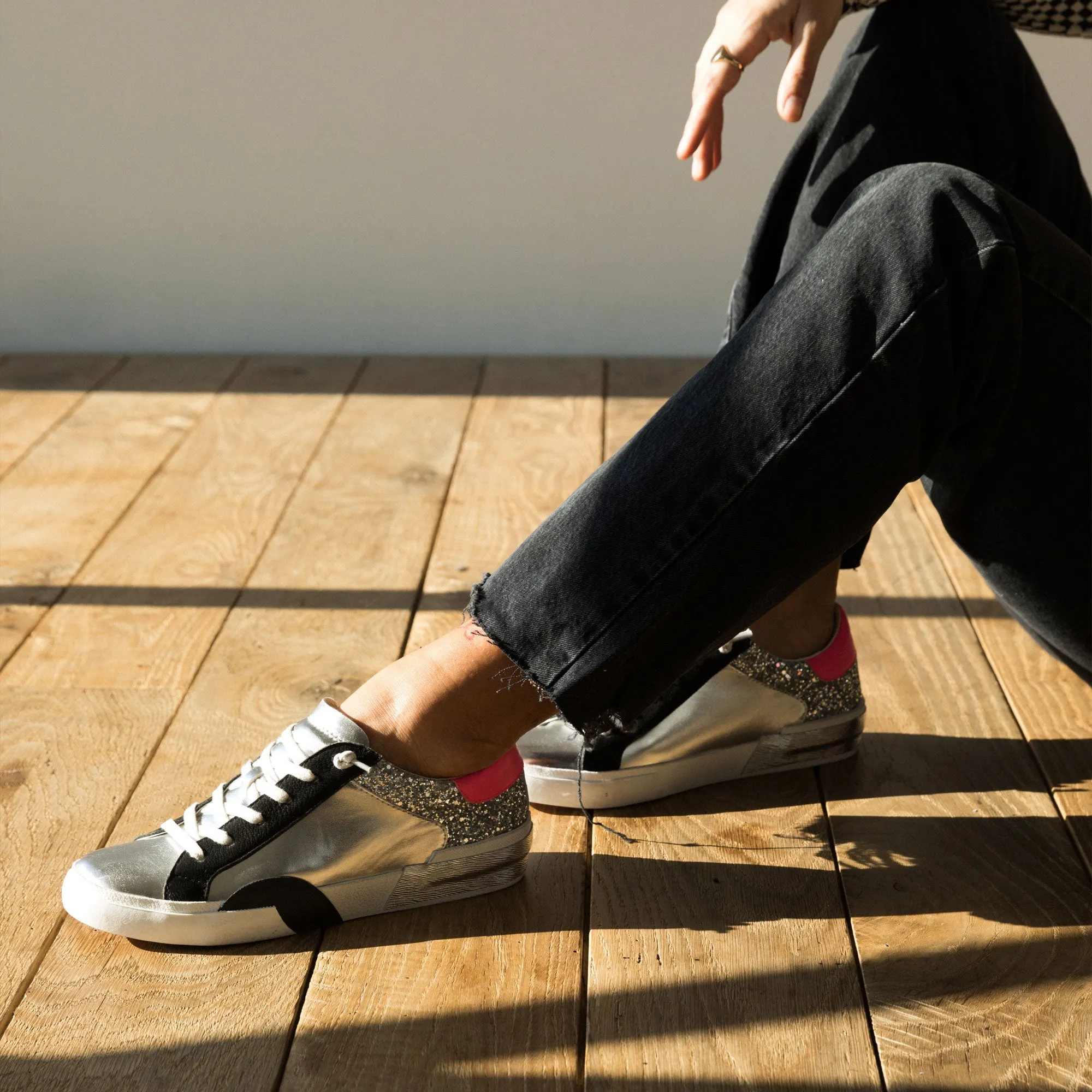 ZINA SNEAKERS DK SILVER LEATHER re:vita
